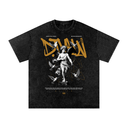 Snow Washed Oversized Cotton T-Shirt