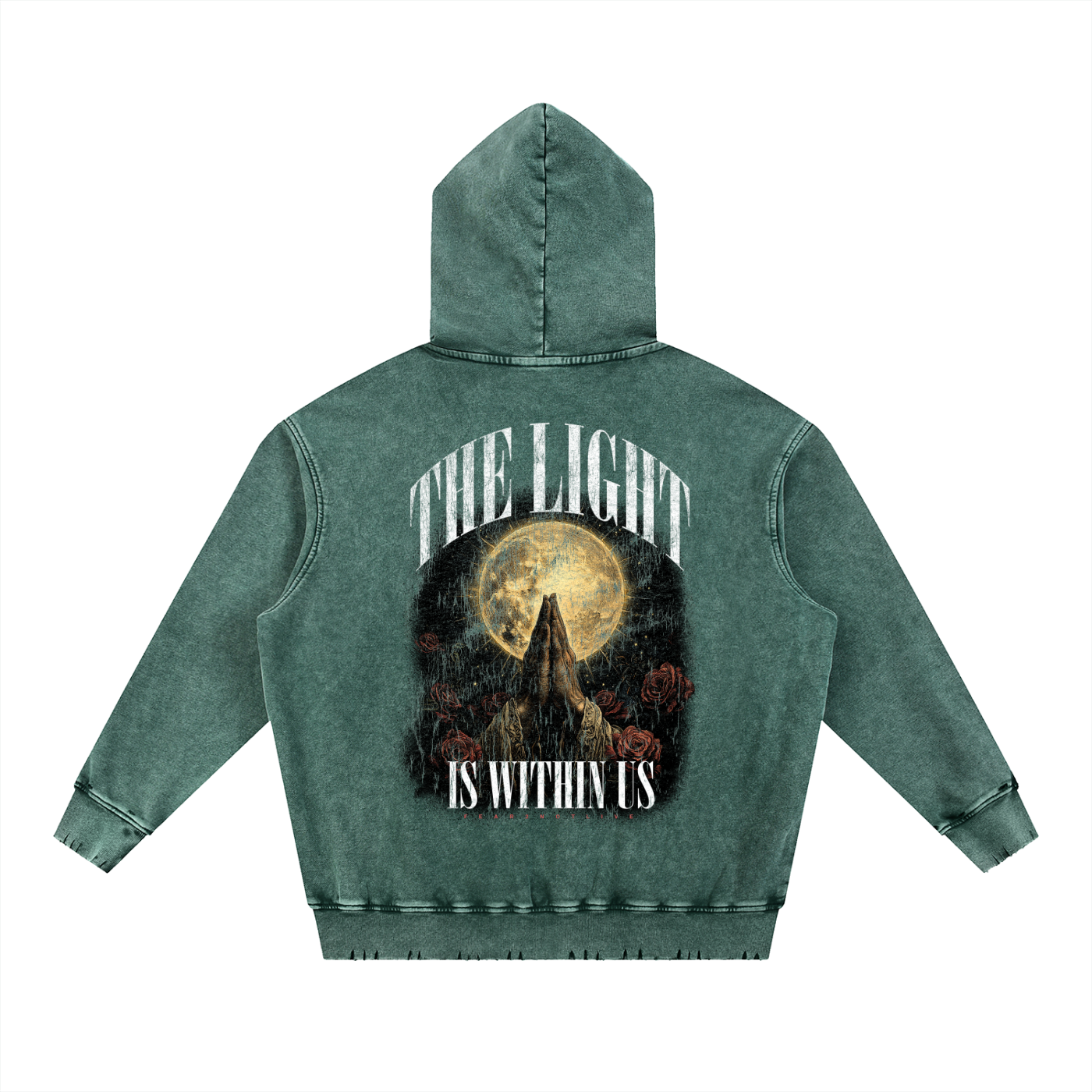 Snow Wash Hand-Frayed Heavyweight  Hoodie