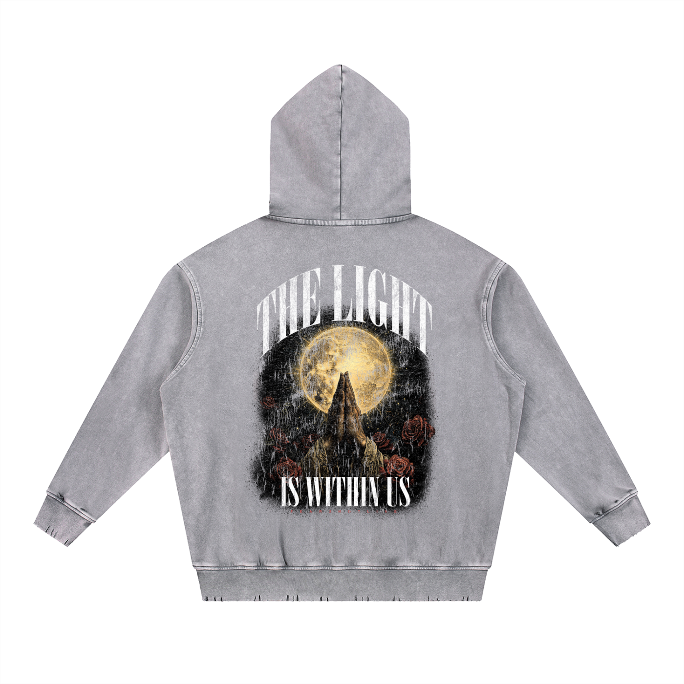Snow Wash Hand-Frayed Heavyweight  Hoodie