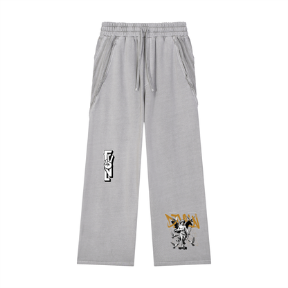 Snow Washed Tape Raw Edge Sweatpants