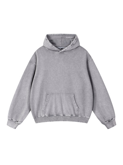 Snow Wash Hand-Frayed Heavyweight  Hoodie